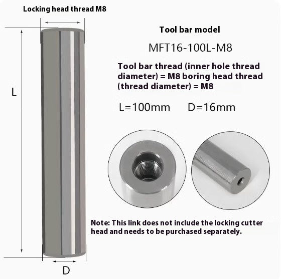 6034 MFT tungsten steel anti-vibration cutter shank lock tooth cutter shank high precision end milling cutter shank monolithic alloy interchangeable carbide head Shandong Denso Pricision Tools Co.,Ltd.